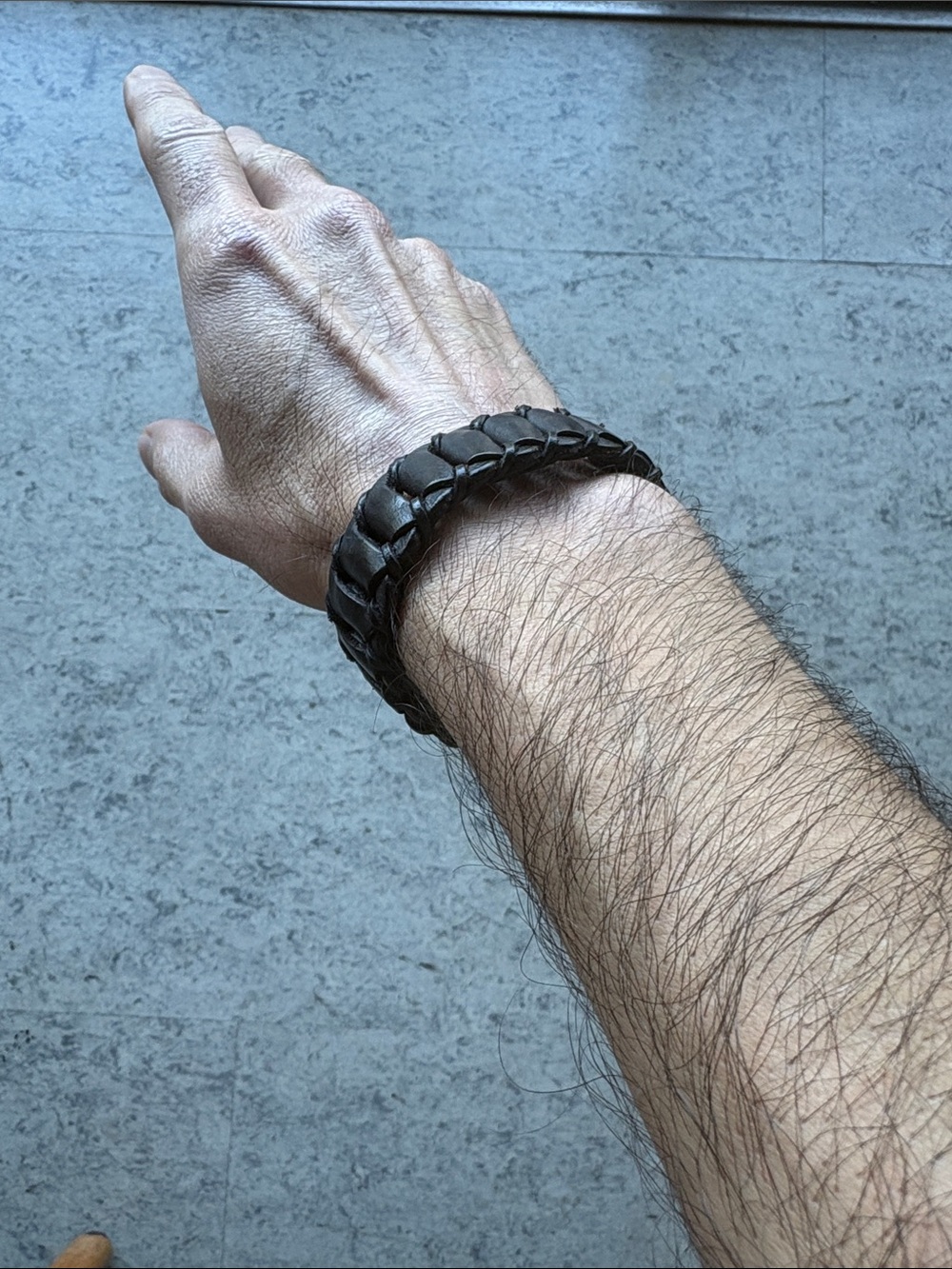 Chocolate Brown Breaded Leather Snap Bracelet with Ruched Detail. 9 inches